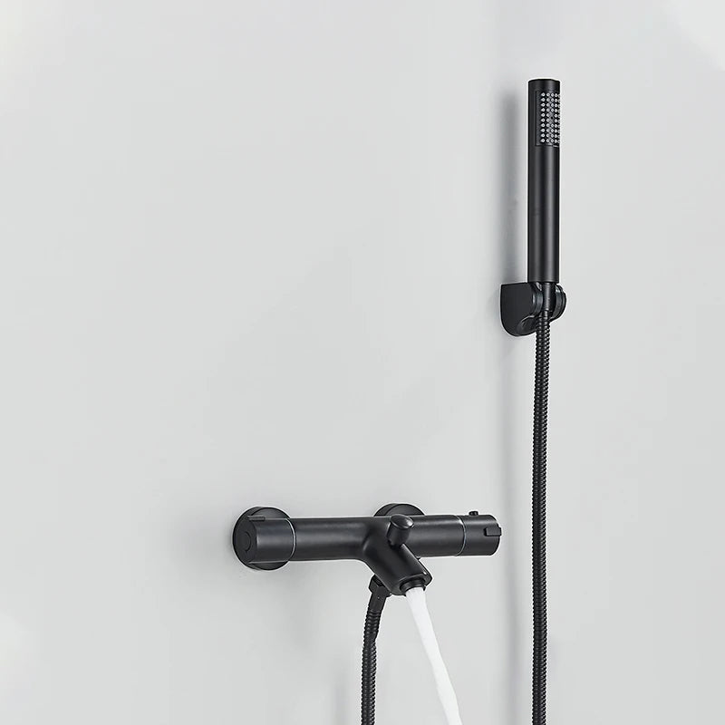 Robinet thermostatique de douche avec vanne mitigeuse de baignoire et poignée
