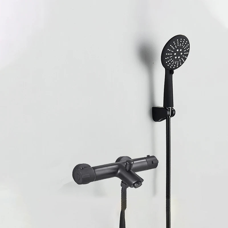 Robinet thermostatique de douche avec vanne mitigeuse de baignoire et poignée