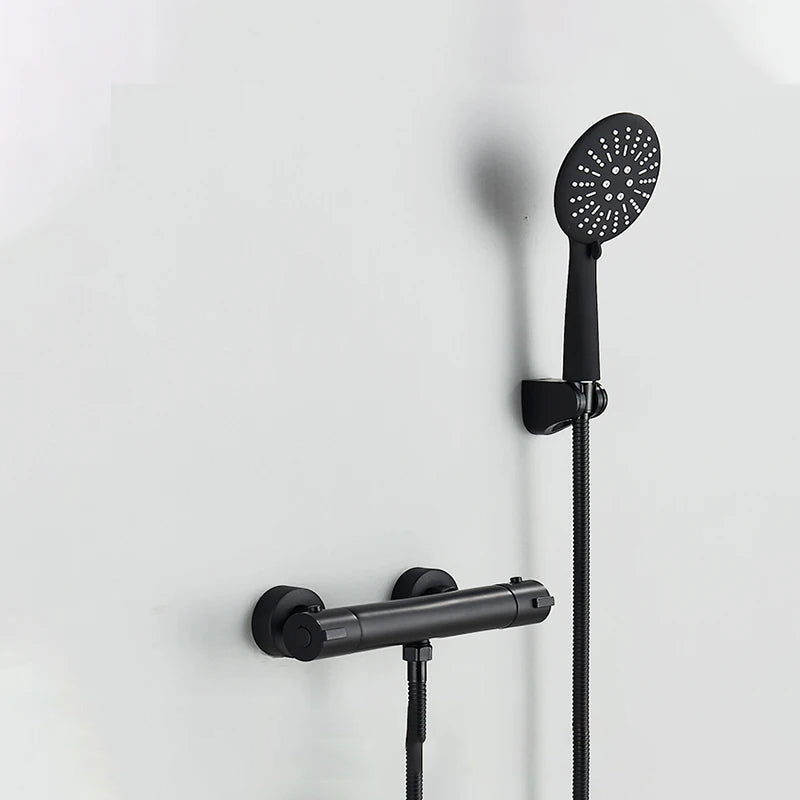 Robinet thermostatique de douche avec vanne mitigeuse de baignoire et poignée