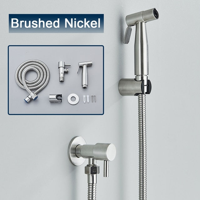 Douchette de bidet pour toilettes en acier inoxydable, robinet à main, mise à niveau de la salle de bains