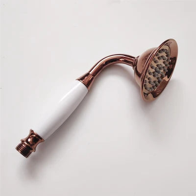 Pommeau de douche à main rond vintage en laiton et porcelaine, avec une seule douchette