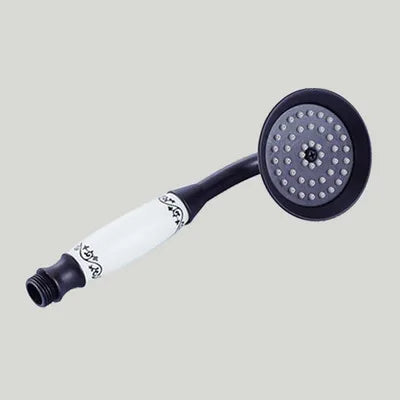 Pommeau de douche à main rond vintage en laiton et porcelaine, avec une seule douchette