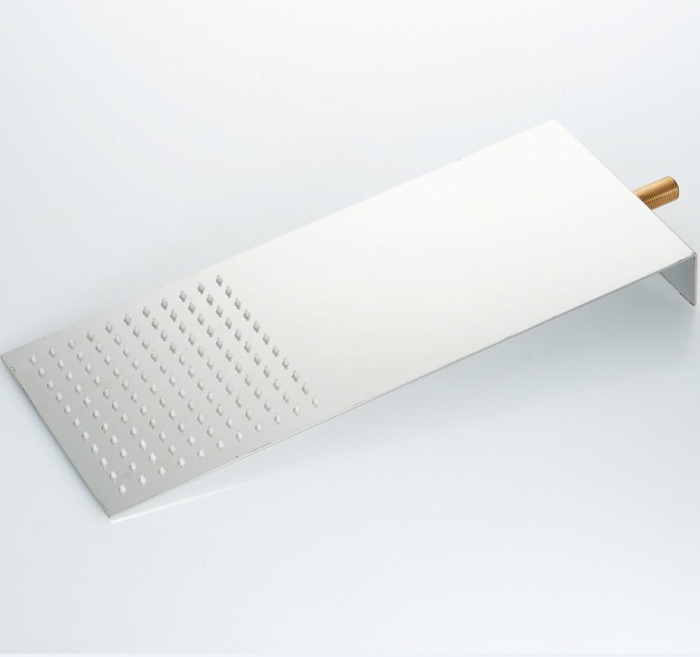 Pommeau de douche à effet pluie mural encastré ultra-fin en acier inoxydable