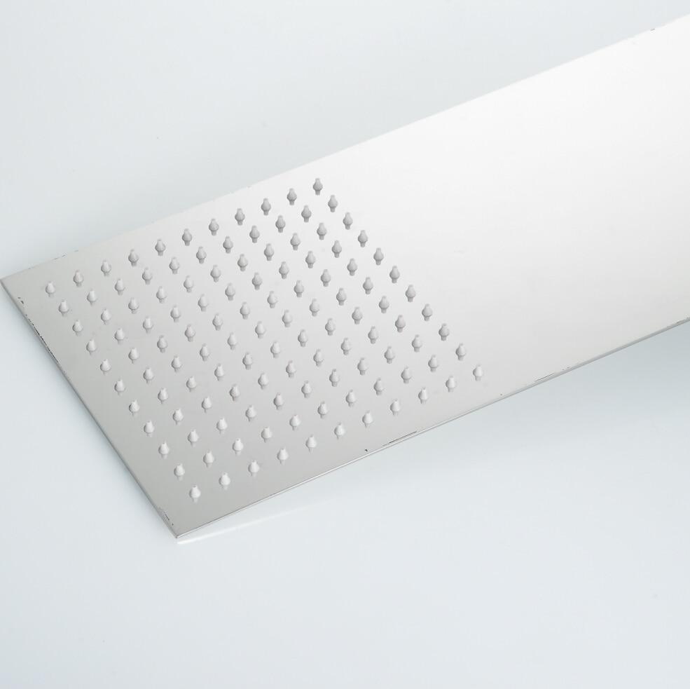 Pommeau de douche à effet pluie mural encastré ultra-fin en acier inoxydable