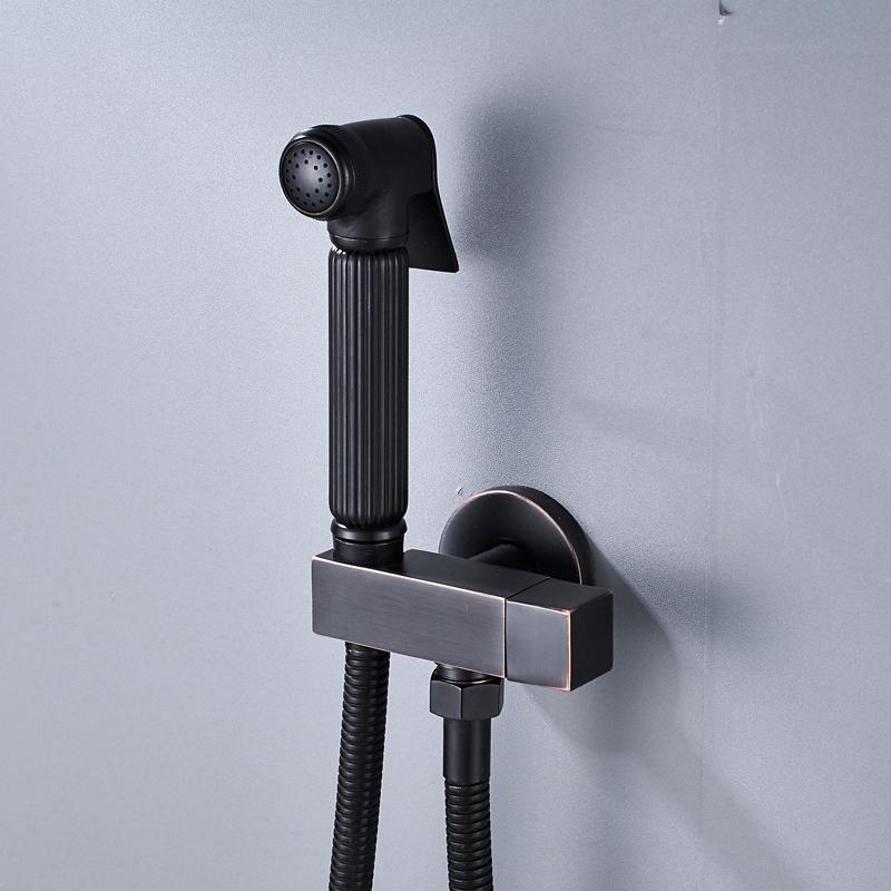 Ensemble durable de douchette pour bidet murale en laiton poli à poignée unique