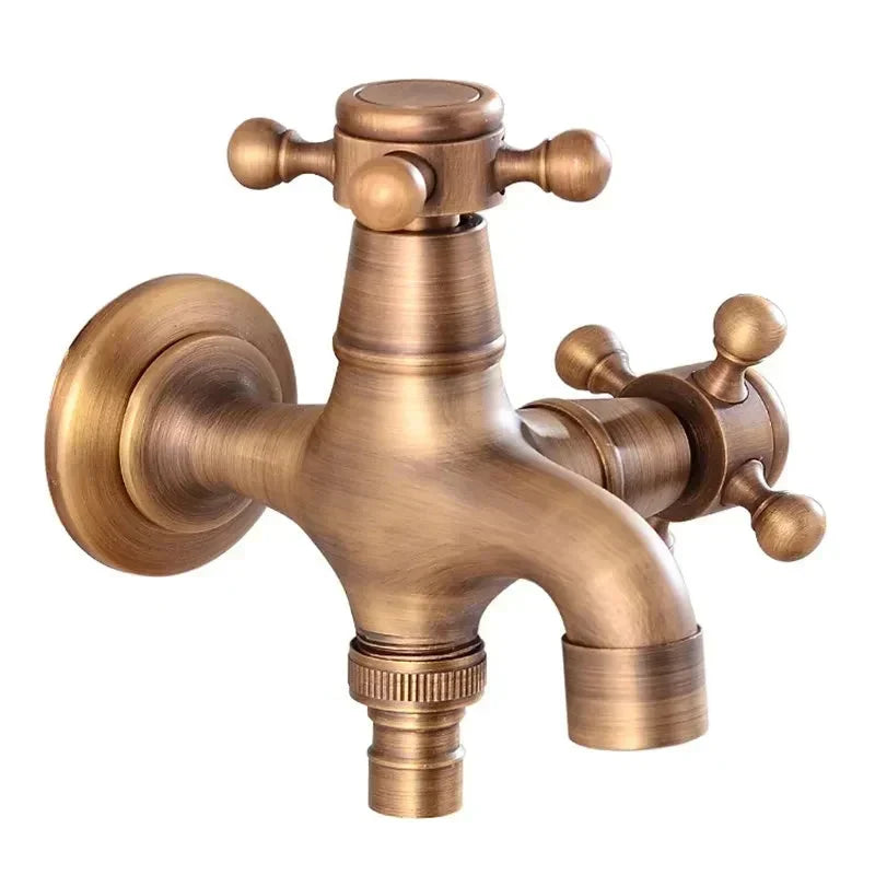 Robinet de lavabo vintage en laiton mural, extractible, avec trois modes