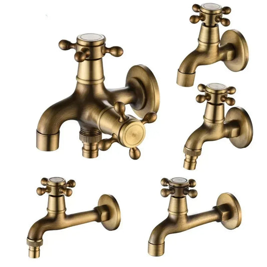 Robinet de lavabo vintage en laiton mural, extractible, avec trois modes
