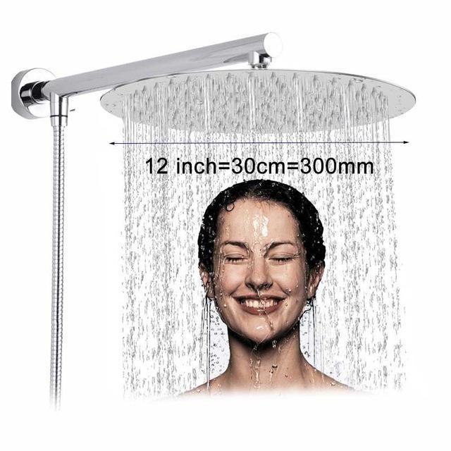 Pommeau de douche pluie mural avec rotule réglable et flexible