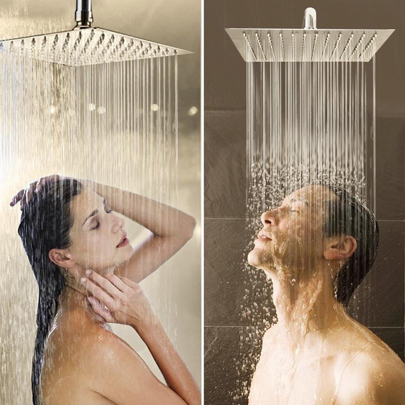 Pommeau de douche pluie mural avec rotule réglable et flexible