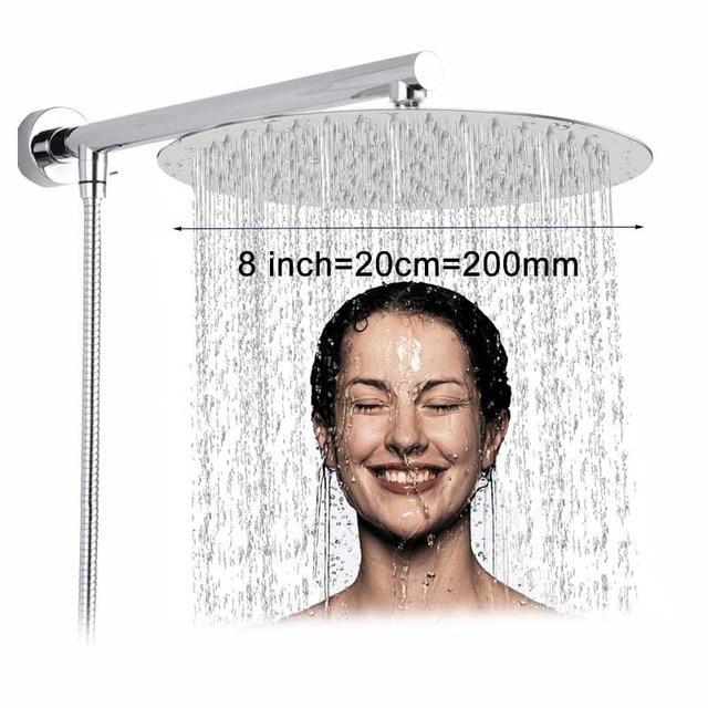Pommeau de douche pluie mural avec rotule réglable et flexible