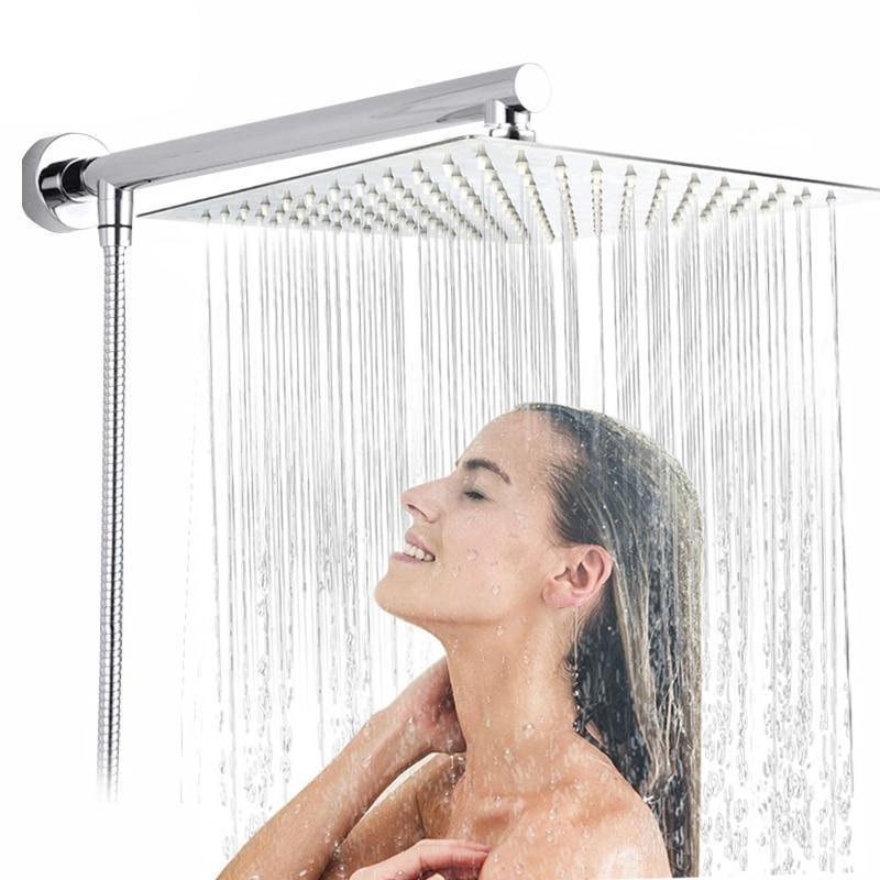 Pommeau de douche pluie mural avec rotule réglable et flexible