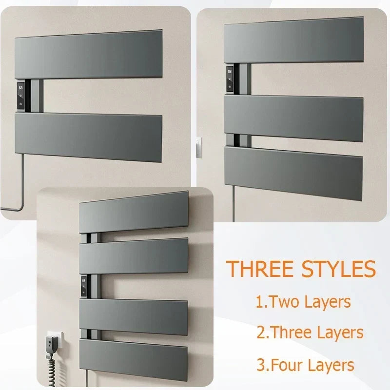 Chauffe-serviettes électrique étanche en aluminium avec minuterie