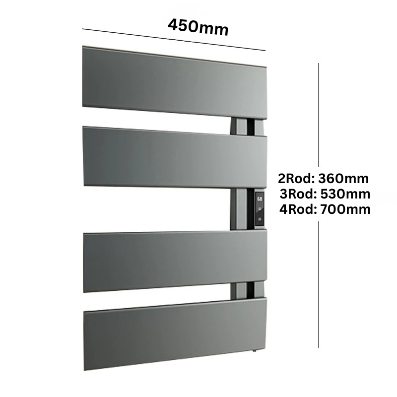 Chauffe-serviettes électrique étanche en aluminium avec minuterie
